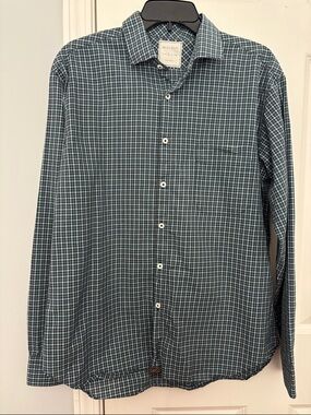 Billy Reid Blue & White Micro-Check Button-Down Shirt